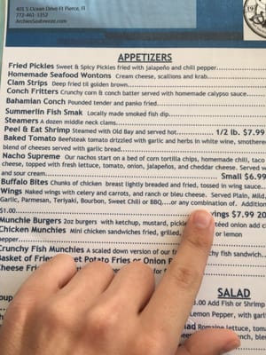 Menu photo 7 Archie's Seabreeze Fort Pierce, FL
