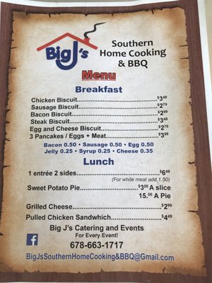 Menu photo 2 Big J's - Southern Home Cooking & BBQ Temple, GA Menu photo 2 Big J's - Southern Home Cooking & BBQ Temple, GA