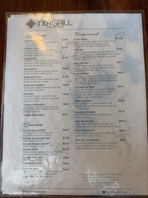 Menu photo 2 Inka Grill Raleigh, NC
