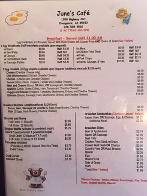 Menu photo 8 June's Cafe Heber, AZ