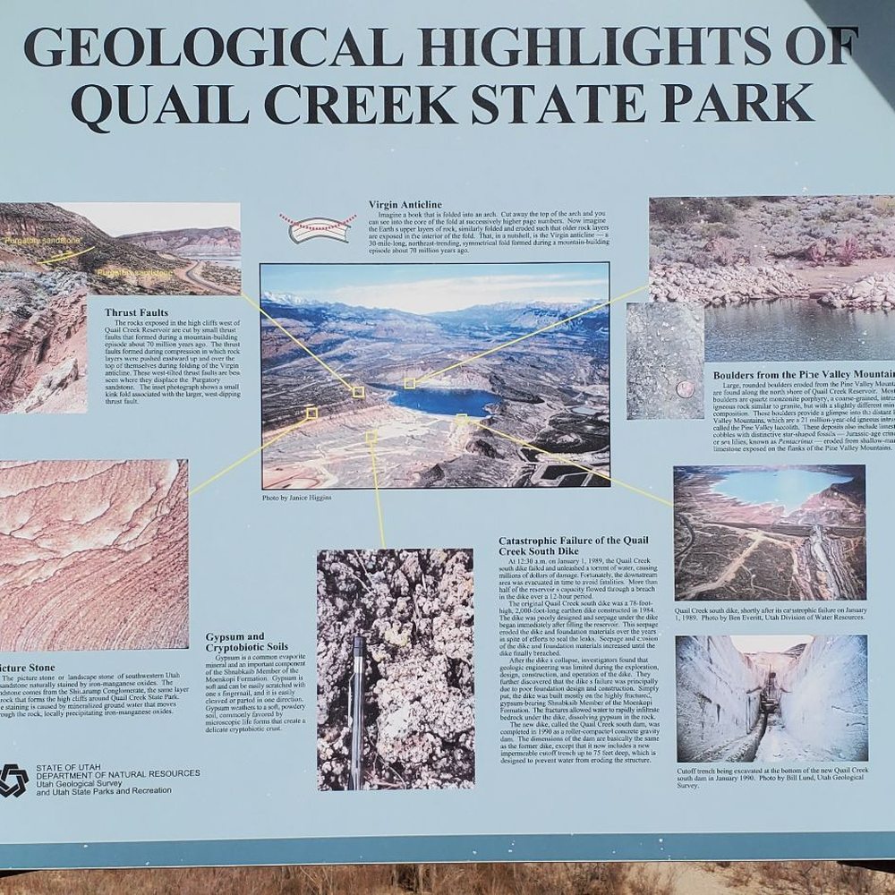 Quail Creek State Park - Information about the geology - Campgrounds Near Me - Hurricane, Utah Quail Creek State Park - Information about the geology - Campgrounds Near Me - Hurricane, Utah