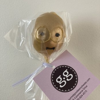 Gourmet Goodies - C-3PO cake pop for "May the 4th be with you" day. - Bakeries Near Me - Victor, New York Gourmet Goodies - C-3PO cake pop for "May the 4th be with you" day. - Bakeries Near Me - Victor, New York