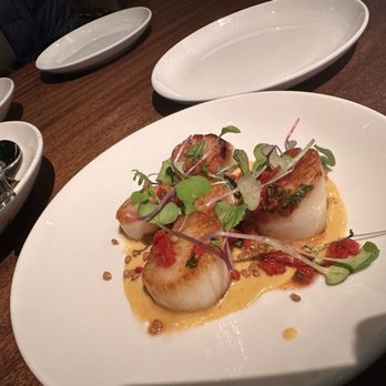 Rooster's Wood-fired Kitchen Uptown - Seared Scallops.* - New American Near Me - Charlotte, North Carolina Rooster's Wood-fired Kitchen Uptown - Seared Scallops.* - New American Near Me - Charlotte, North Carolina