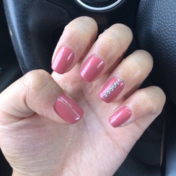 Red Persimmon - Rhinestones are $6 extra - Nail Salons Near Me - Riverside, California