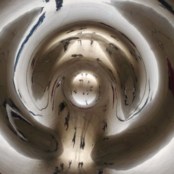Cloud Gate - If you stand directly under it,  it's a perfect circle and reflection. - Public Art Near Me - Chicago, Illinois
