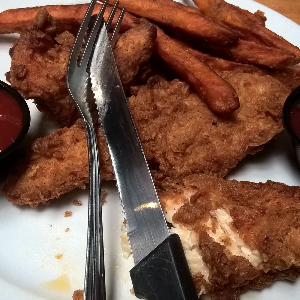 Spokes On Southern - Chicken Tenders and Sweet Potato fries - I got really excited to eat it! - New American Near Me - Tempe, Arizona Spokes On Southern - Chicken Tenders and Sweet Potato fries - I got really excited to eat it! - New American Near Me - Tempe, Arizona