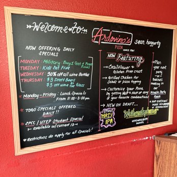 Ardovino's Pizza - Specials - Italian Near Me - El Paso, Texas Ardovino's Pizza - Specials - Italian Near Me - El Paso, Texas