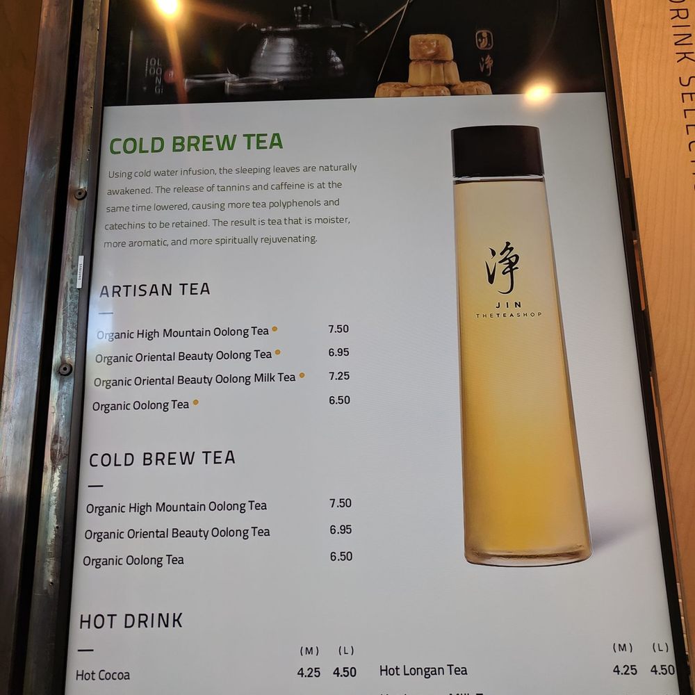 Jin Tea Shop - Menu 1 - Tea Rooms Near Me - Pasadena, California