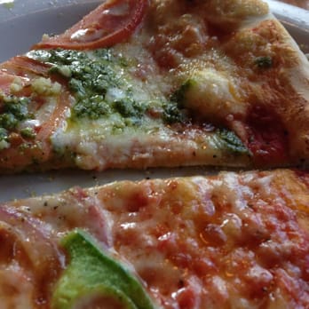 Luisa's Brick Oven - Tomato, garlic and pesto pizza was flavorful - Pizza Near Me - Charlotte, North Carolina