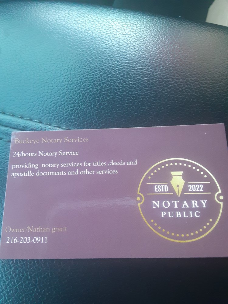 BUCKEYE NOTARY SERVICES Updated April 2024 Request a Quote Euclid