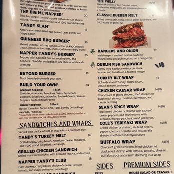 Napper Tandy's Public House and Restaurant - Menu 2026 - Irish Near Me - Angier, North Carolina