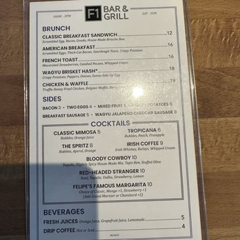 Felipe's Bar & Grill - Brunch menu - American Near Me - Odessa, Texas
