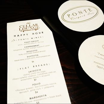 The Cellar - Happy hour menu - Wine Bars Near Me - Temecula, California