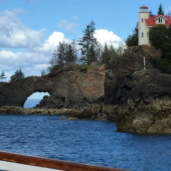 Saltry Restaurant - Aboard the Danny J and passing by the Halibut Cove Arch and Memorial Lighthouse on our return trip to Homer. - Seafood Near Me - Homer, Alaska