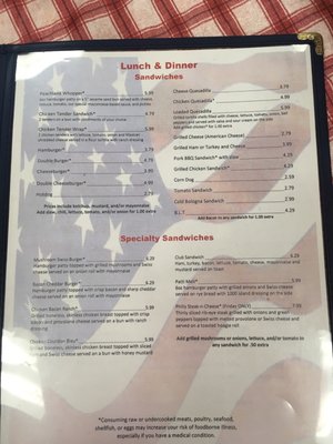 Menu photo 1 Allen's General Store Peachland, NC