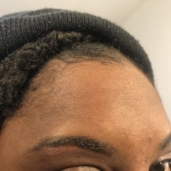 Angled Eyebrow Threading - Cut under left brow and the highlights are were my brow use to be. I just wanted a shape up