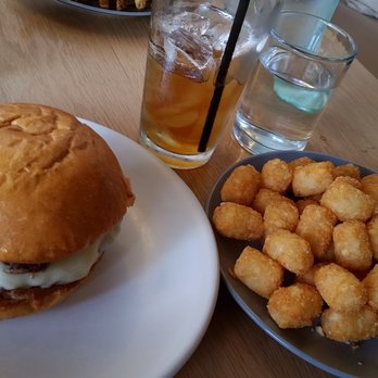 The Cut - Savory burger, tater tots, and iced tea - Burgers Near Me - Irvine, California