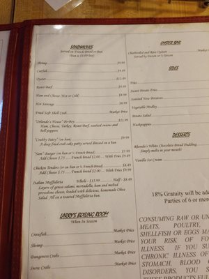 Menu photo 2 Orlando's Seafood Restaurant Madisonville, LA Menu photo 2 Orlando's Seafood Restaurant Madisonville, LA