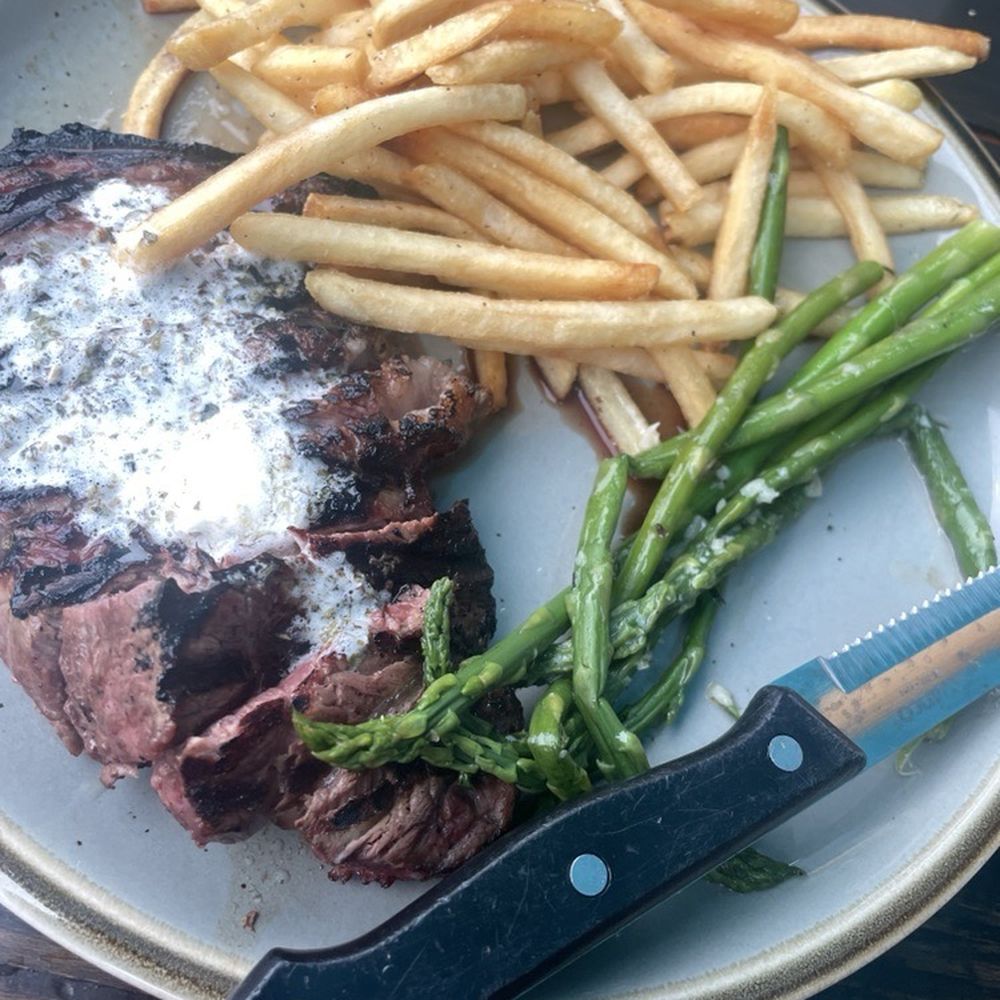 Cleat & Anchor - Steak frites $27.99 completely unseasoned steak apart from if you count butter as seasoning - New American Near Me - Dennis Port, Massachusetts Cleat & Anchor - Steak frites $27.99 completely unseasoned steak apart from if you count butter as seasoning - New American Near Me - Dennis Port, Massachusetts