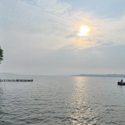 Egan Marine Houseboat Rentals - What a wonderful view! Enjoying coffee on our first morning on the water.