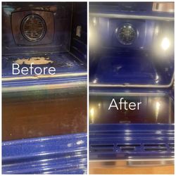 Diamond Cleaning Services - Stove and oven cleaned, before and after.