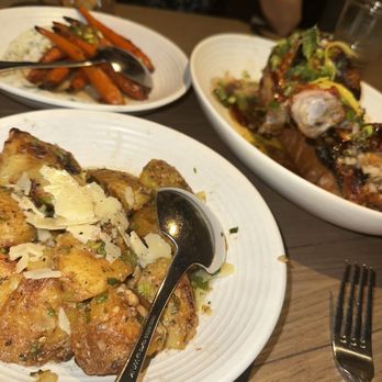Red Ash - Parmigiana Roasted Yukon Gold Potatoes Wood Roasted Rainbow Baby Carrots - Italian Near Me - Austin, Texas