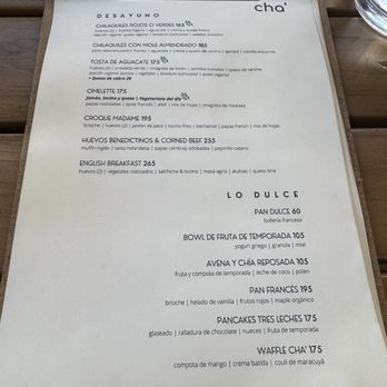 Cha' - Menú - Restaurants Near Me - Puerto Vallarta, JAL