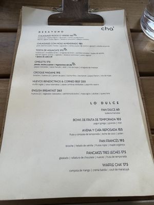 Menu photo 1 Cha' Puerto Vallarta, JAL