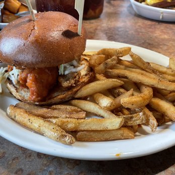 Huckleberry’s - Spicy bayou chicken sandwich with Seasoned fries - Breakfast & Brunch Near Me - Concord, California Huckleberry’s - Spicy bayou chicken sandwich with Seasoned fries - Breakfast & Brunch Near Me - Concord, California