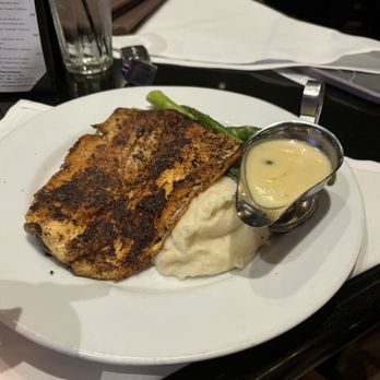Dantanna's - NC Rainbow Trout, roasted garlic mashed potatoes, asparagus - Sports Bars Near Me - Atlanta, Georgia Dantanna's - NC Rainbow Trout, roasted garlic mashed potatoes, asparagus - Sports Bars Near Me - Atlanta, Georgia