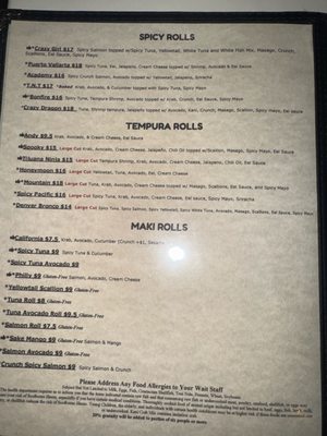 Menu photo 1 Tomo Sushi Colorado Springs, CO