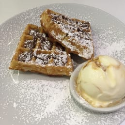 Nutella waffle with a scoop of honeycomb gelato Nutella waffle with a scoop of honeycomb gelato