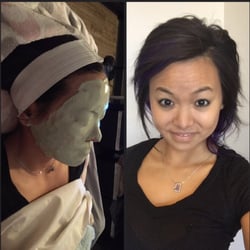 The Skin Lounge - An awesome masque we tried leaving my skin feeling/looking flawless (right photo taken right after facial w/no makeup)
