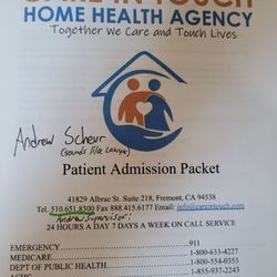 Care In Touch Home Health Agency - The manual they give you.