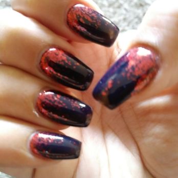 Pretty Nails - Ask for Sara! Black gel red glitter coffin shape - Nail Salons Near Me - Escondido, California Pretty Nails - Ask for Sara! Black gel red glitter coffin shape - Nail Salons Near Me - Escondido, California
