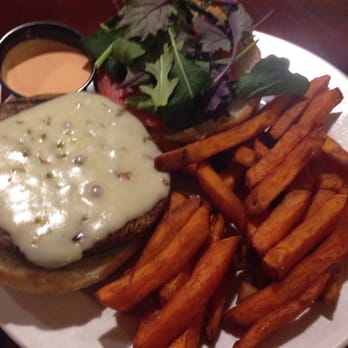 The Red Onion Cafe - Spicy veggie burger with sweet potato fries! Very tasty. - Desserts Near Me - Boone, North Carolina The Red Onion Cafe - Spicy veggie burger with sweet potato fries! Very tasty. - Desserts Near Me - Boone, North Carolina