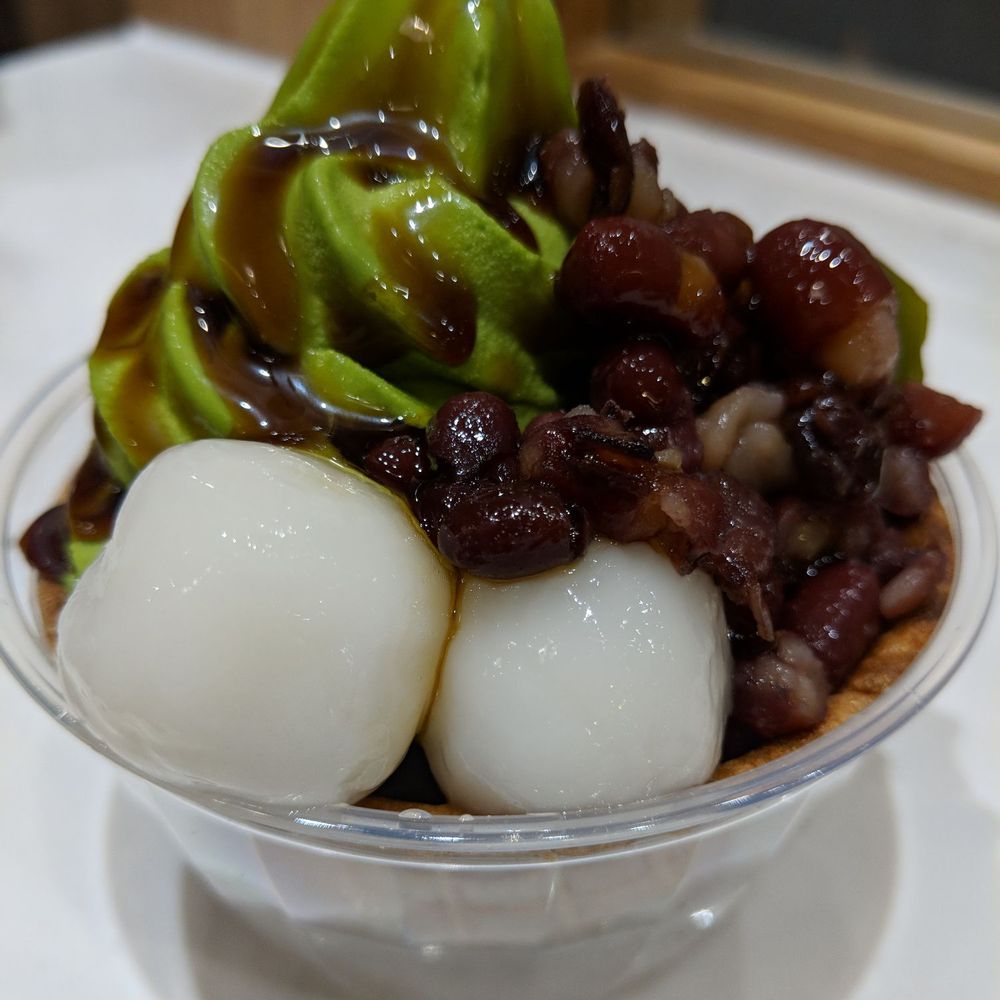 Saryo Cafe - Matcha sundae with the waffle bowl. - Desserts Near Me - North York, Ontario Saryo Cafe - Matcha sundae with the waffle bowl. - Desserts Near Me - North York, Ontario