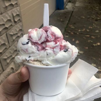 Washtenaw Dairy - Double Scoop: Raspberry Chip Cheese Cake on top, Peanut Butter Moose Tracks on bottom - Donuts Near Me - Ann Arbor, Michigan Washtenaw Dairy - Double Scoop: Raspberry Chip Cheese Cake on top, Peanut Butter Moose Tracks on bottom - Donuts Near Me - Ann Arbor, Michigan