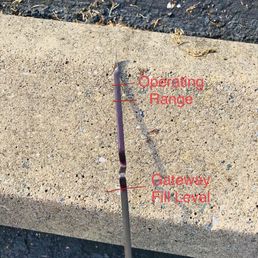 Dipstick indicates a dangerously overfilled transmission. Dipstick indicates a dangerously overfilled transmission.