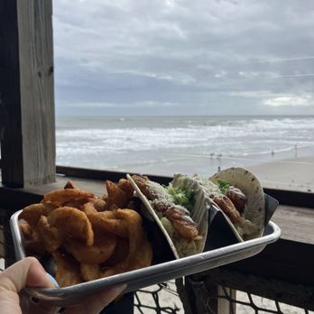 Pier 62 - Fish taco with fries and view - Seafood Near Me - Cocoa Beach, Florida