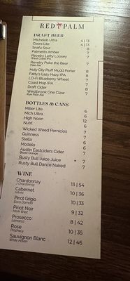 Menu photo 4 Red Palm Tavern Charleston, SC Menu photo 4 Red Palm Tavern Charleston, SC