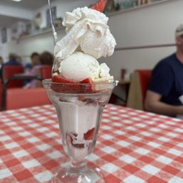 The red and white ice cream sundae I ordered. The red and white ice cream sundae I ordered.