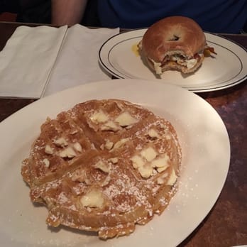Amici Trattoria - Bacon egg and cheese sandwich on  a bagel, $3.99. Belgian waffle, $5.98. - Pizza Near Me - Shrewsbury, Massachusetts
