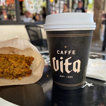 Caffe Vita Capitol Hill - Light Roast Drip & Squash Bread in the outdoor area - Coffee & Tea Near Me - Seattle, Washington Caffe Vita Capitol Hill - Light Roast Drip & Squash Bread in the outdoor area - Coffee & Tea Near Me - Seattle, Washington