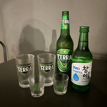 Yupdduk Irvine - Terra $8 and Jinro $13 - Korean Near Me - Irvine, California