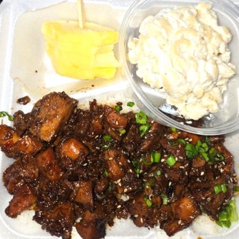 Hawaiian Bros - Huli Huli Chicken and Honolulu Chicken, pineapple skewer, mac & cheese. - Hawaiian Near Me - Las Vegas, Nevada