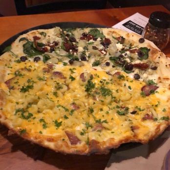 Moose's Tooth - Half Mac 'n Cheese (Medium) Meat and half The Backpacker (Medium) - Pizza Near Me - Anchorage, Alaska Moose's Tooth - Half Mac 'n Cheese (Medium) Meat and half The Backpacker (Medium) - Pizza Near Me - Anchorage, Alaska