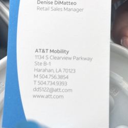 AT&T Store - Denise's business card.