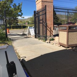 George E. Wahlen Department of Veterans Affairs Medical Center - The sidewalk gate entrance near the parking garage to the VA Hospital.