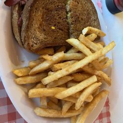 Karen's Main Street Diner - Pastrami and Swiss with fries